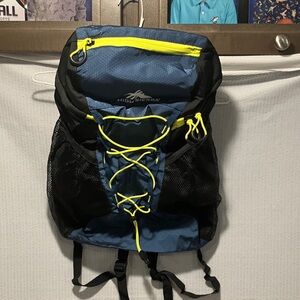 High Sierra Navy and Black Backpack with Neon Accents